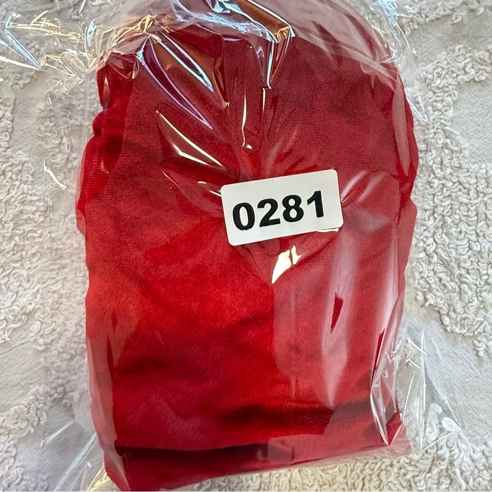 Red Velvet Baby Dress with Lace Trim - Picture 5 of 5